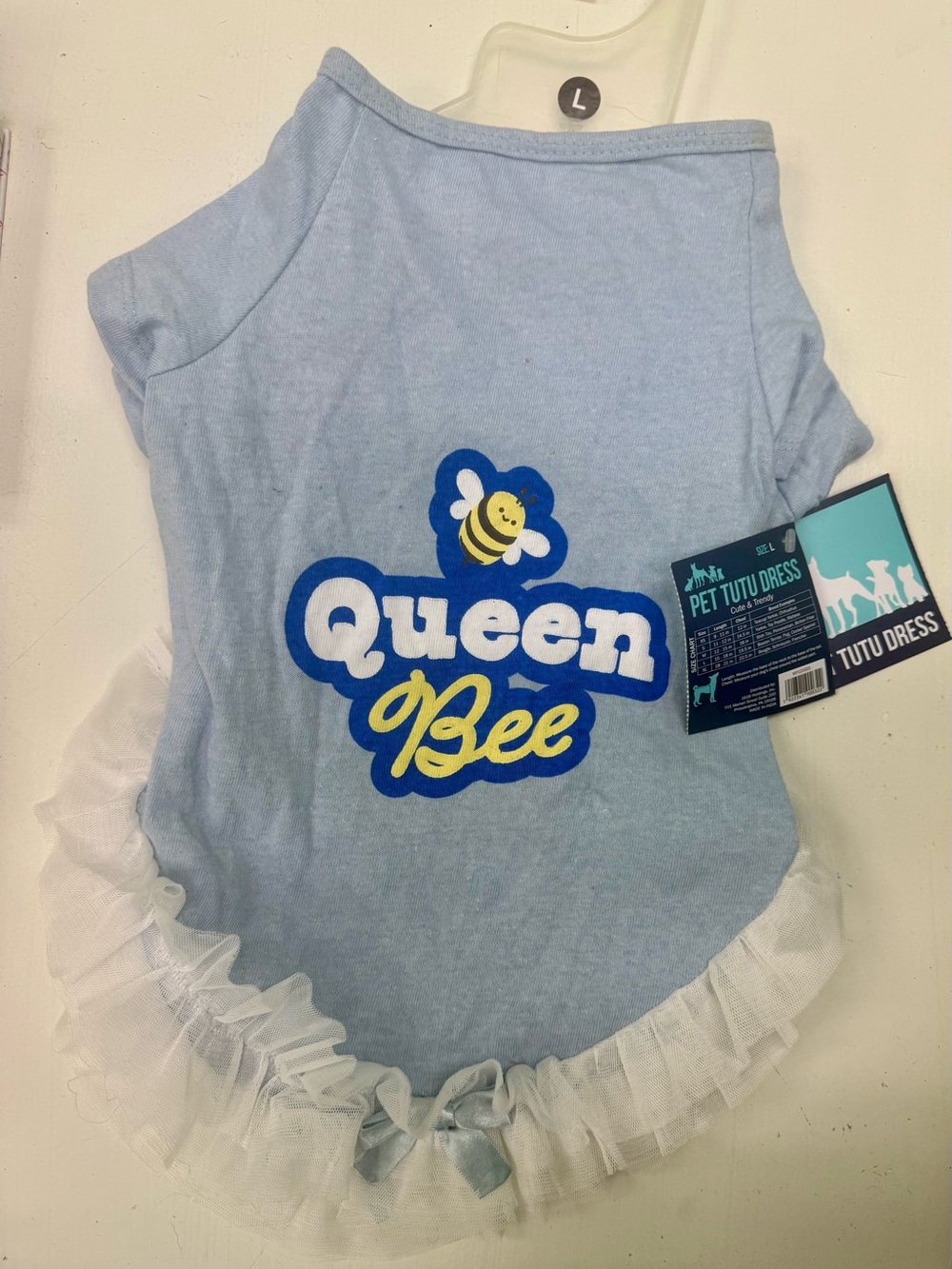 Queen Bee Light Blue Pet Tutu Dress by